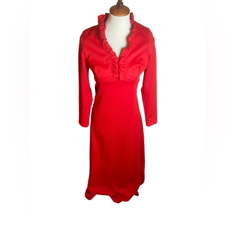Vintage 60s Maxi Dress with Ruffles